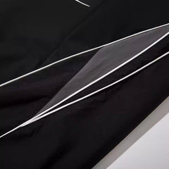 Unisex Style Casual Style Loose Drooping Korean Style Stitching Sports Straight Pants