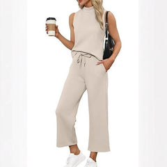 Sleeveless Top Wide Leg Cropped Pants