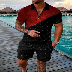 Fashion Short Sleeve Casual Men's Suit