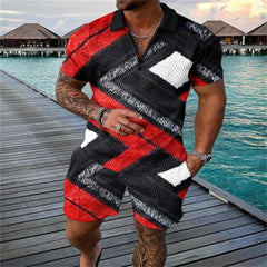 Fashion Short Sleeve Casual Men's Suit