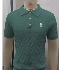 Textured Stitching POLO Short Sleeved Knitted Shirt Top