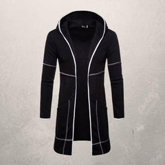Men's Sweater New Mid-Length Large Pocket Hooded Cardigan For Men