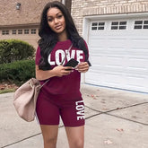 Love Print Casual Two-piece Set