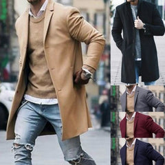 European And American Men's Slim Woolen Coat