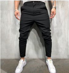 Men's Solid Color Slim Woven Leisure Trousers