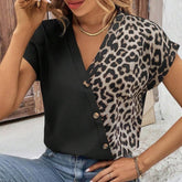 Chemise Pour Femmes Col En V Avec Et Manches Chauve-souris