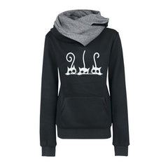 Lapel Logo Print Hooded Personalized Sweater