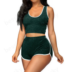 Women's Fashion Casual Multicolor Sports Shorts Suit
