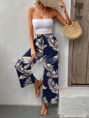 New Women's Trousers Elastic Waistband Straight High Waist