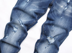 Men's Jeans Ripped Fashion Ornaments Trend