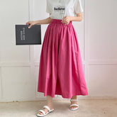 Skirt Pure Cotton Flared Pleated Swing