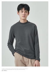 Autumn And Winter Men's High Quality Dralon Half-high Collar Long Sleeves T-shirt