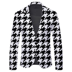 Men's Single Row One Button Polka Dot Printing Casual Suit Jacket