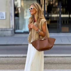 Loose Pleated Sleeveless Vest Waistcoat Top