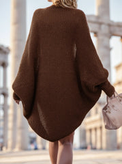 Women's Solid Color Bat Sleeve Loose Casual Cardigan