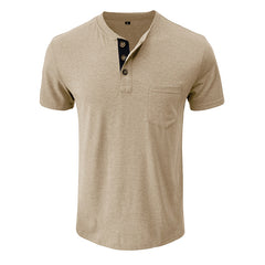 Men's Short-sleeved T-shirt Henley Shirt Top