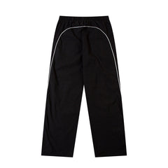 Unisex Style Casual Style Loose Drooping Korean Style Stitching Sports Straight Pants