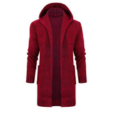 Coat Cardigan Hooded Long Sweater With Horn Buttons