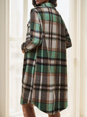 Plaid Print Long Length Jacket