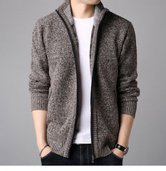 Men's Stand-up Collar Thick Sweater Slim Knit Bottoming Shirt Men's Sweater Cardigan