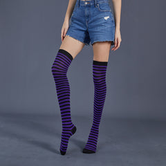 Thin Stripes Stockings Over The Knee Thickened High Tube Ladies Dance Party Performance Socks