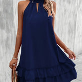 Solid Color Keyhole Neck Tank Dress