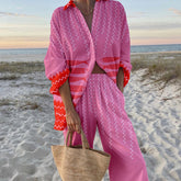 Women's Casual 3D Digital Printing Fashion Shirt And Trousers