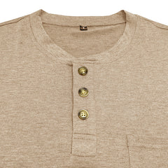 Men's Short-sleeved T-shirt Henley Shirt Top