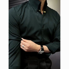 Simple Embossed Wool Lining Casual Shirt