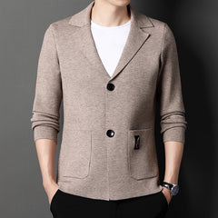 Men's Knit Cardigan Suit Young And Middle-aged