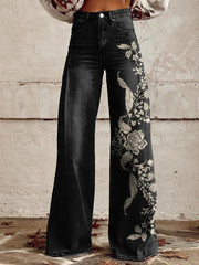 European And American Plus Size Women's Denim Casual Pants