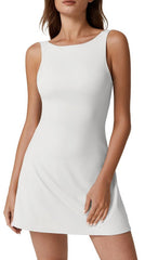 Round Neck Backless Tennis Belt Pocket