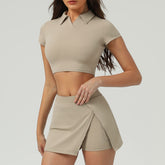 Short-sleeved Shirt Running Anti-emptied Pantskirt Two-piece Suit