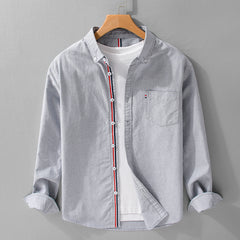 Men's British-style Oxford Long-sleeved Shirt