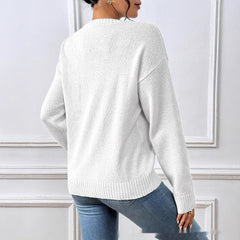 Love Embroidered Crew Neck Sweater Pullover Sweater