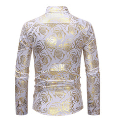 Fashion Fashion Floral Printed Men's Casual Long Sleeve Shirt
