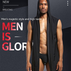 Men's Underwear Bathrobe Night-robe Soft Silk Sexy