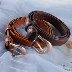 Women's Belt Brown Belt Casual Simple All-matching Jeans Ornament Pant Belt