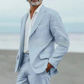Men's Suit Casual Men's Linen Business Banquet Two-piece Suit