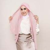 Solid Color Silky Thick Chiffon Base Cap Built-in Magnetic Snap Integrated Convenient Headcloth Scarf