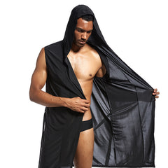 Men's Underwear Bathrobe Night-robe Soft Silk Sexy