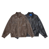 Lapel Motorcycle Pu Coat For Men