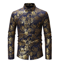 Fashion Fashion Floral Printed Men's Casual Long Sleeve Shirt