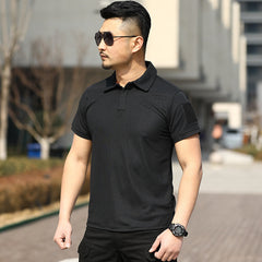 Men's Sports Loose Summer Outdoor Lapel Quick-drying T-shirt
