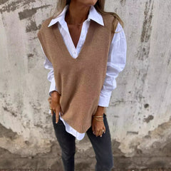 Women's V-neck Knitted Sweater Vest