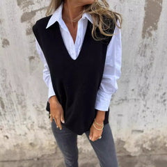 Women's V-neck Knitted Sweater Vest