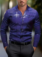 Men's Fashion Striped 3D Digital Printing Shirt