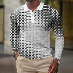 Men's Long Sleeve Inner Wear Loose Casual Solid Color Gradient Top