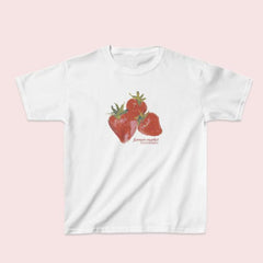 Short-sleeved Street Casual Round Neck Strawberry Printed T-shirt Top