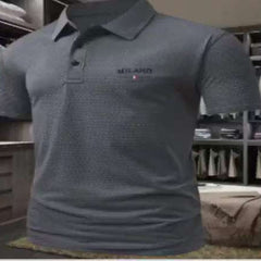 Men's Printed Color Short-sleeved Lapel Shirt